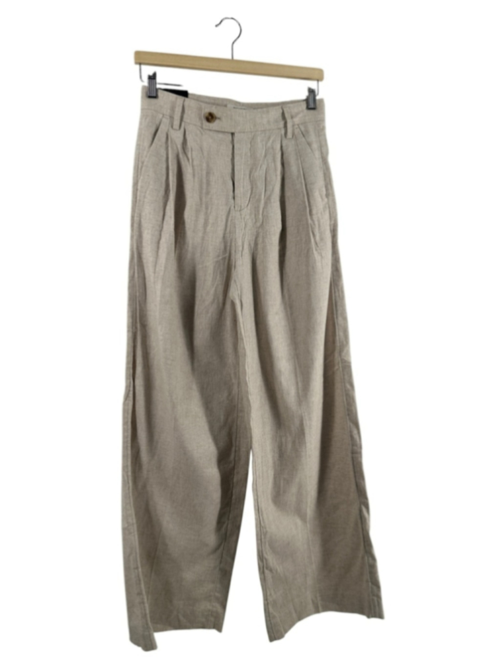 Banana Republic wide leg Linen-Blend Pants Light Oatmeal vacation career sz 0